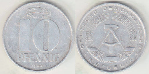 1968 East Germany 10 Pfennig A008624